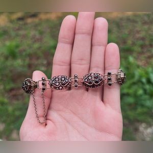 Vintage Bohemian Garnet Bracelet